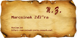 Marcsinek Zóra névjegykártya